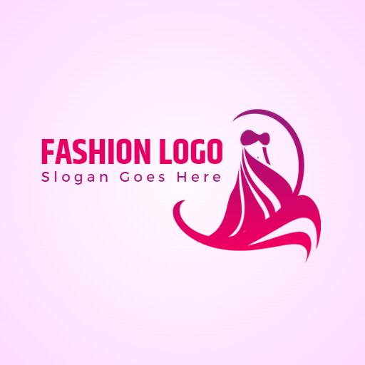 Chic Pink Silhouette of a Model in Elegant Fashion Logo Template