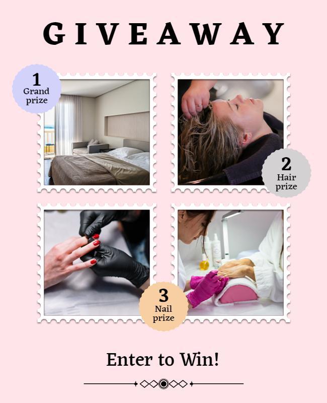 Chic Pink Spa Giveaway Event Poster Template