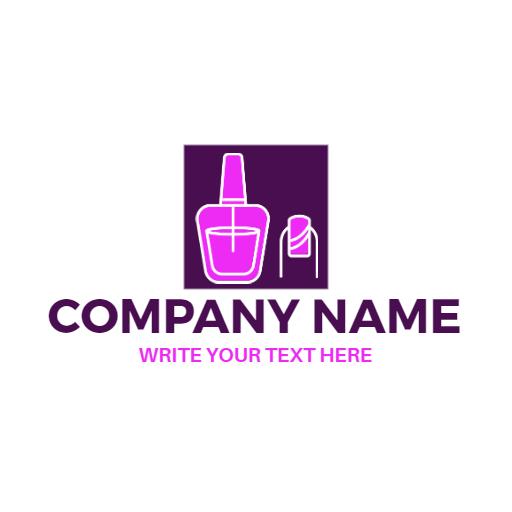 Chic Purple Design Showcasing Nail Art and Beauty Logo Template