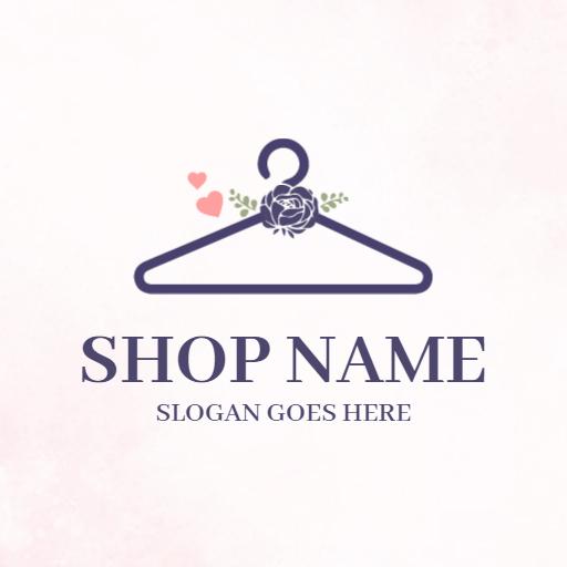 Chic Purple Floral Hanger Design for Elegant Boutique Logo Template
