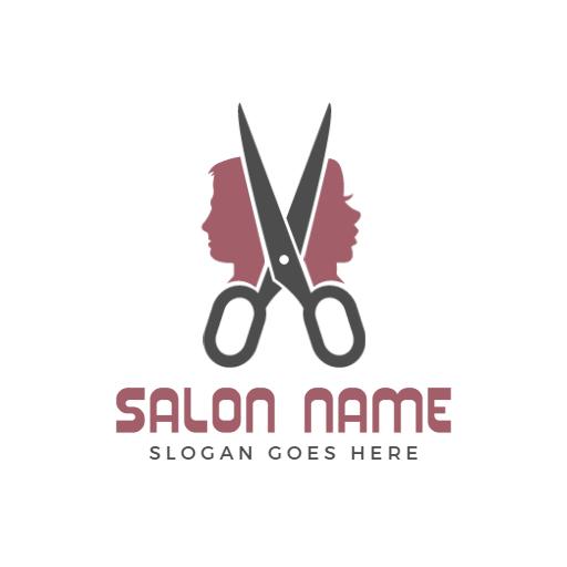 Chic Scissors Design Representing Modern Salon Logo Template