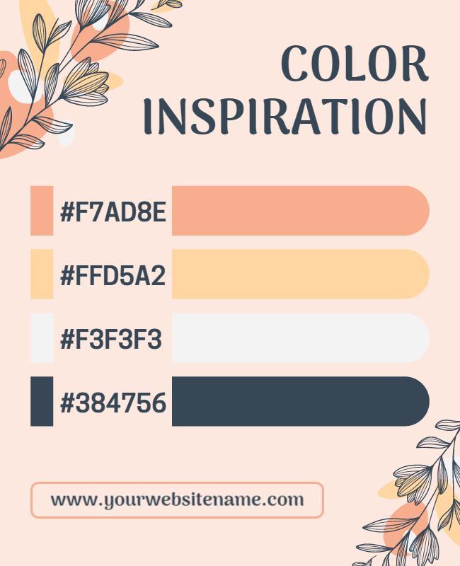 Chic Soft Color Palette with Floral Accents Poster Template