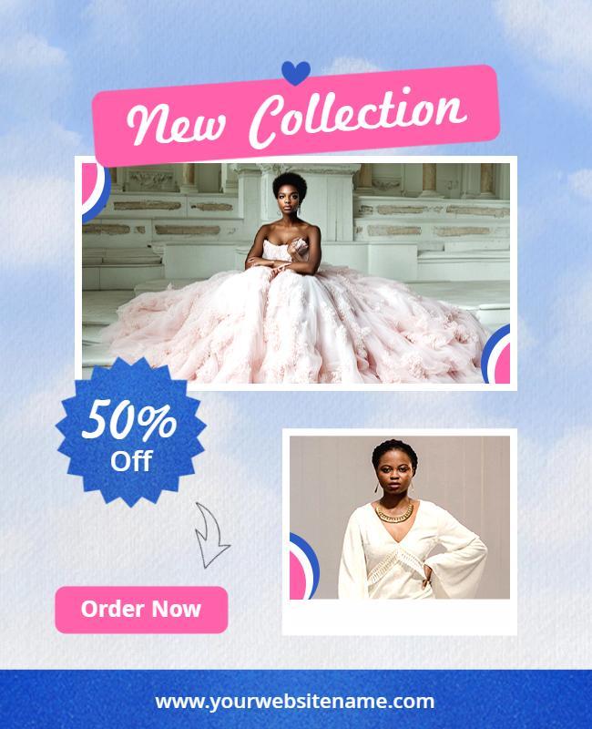 Chic Soft Pink Fashion Collection Sale Poster Template