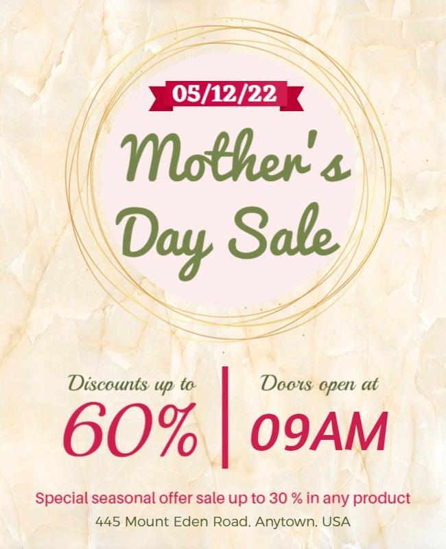 Chic Vintage Mother's Day Sale Promotion Poster Template