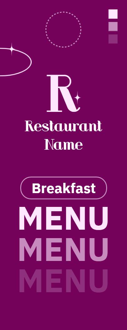 Chic Violet Brunch Restaurant Door Hanger Menu Template