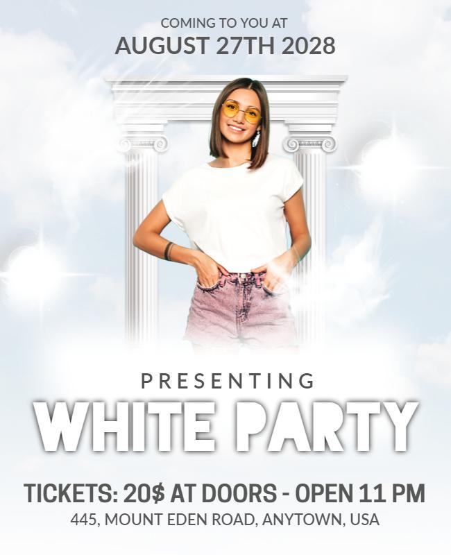 Chic White Party Event Flyer Template