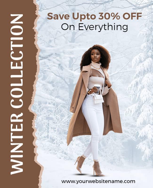 Chic Winter Fashion Sale with Cozy Style Flyer Template