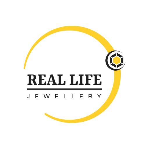 Chic Yellow and Black Circular Design for Jewelry Logo Template