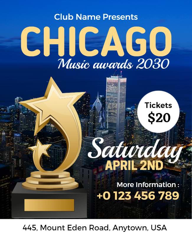 Chicago Music Awards Event Flyer Template