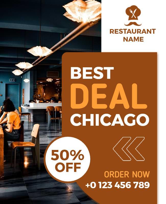 Chicago Restaurant Best Deal Promotion Flyer Template