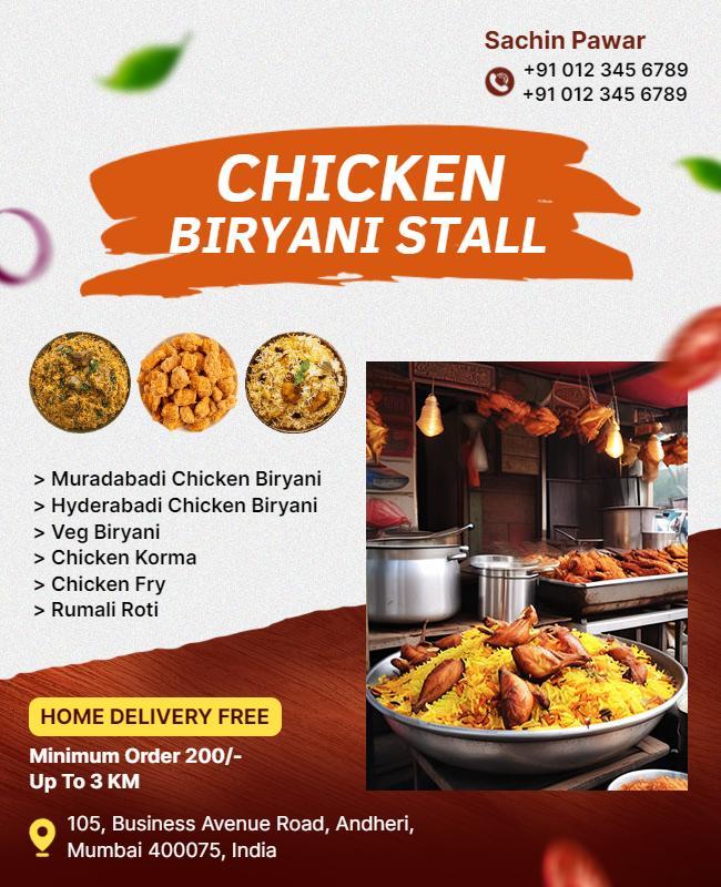 Chicken Biryani Stall Promotion Flyer Template