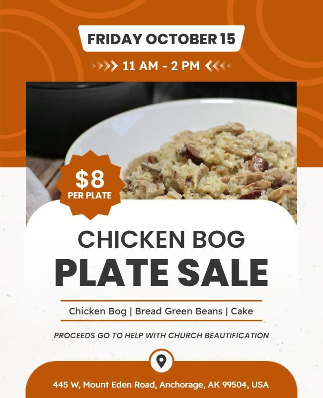 Chicken Bog Charity Plate Sale Flyer Template