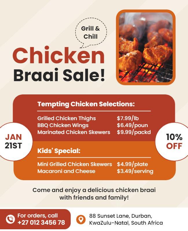 Chicken Braai Sale Event Flyer Template