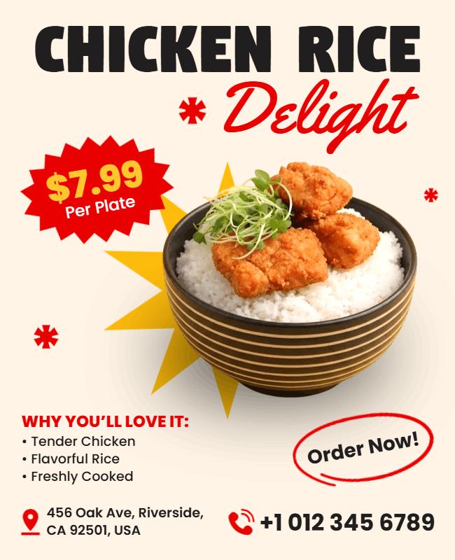 Chicken Rice Bowl Promotion Flyer Template