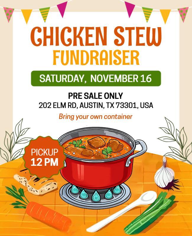 Chicken Stew Fundraiser Event Flyer Template