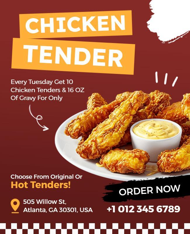 Chicken Tender Restaurant Promotion Flyer Template