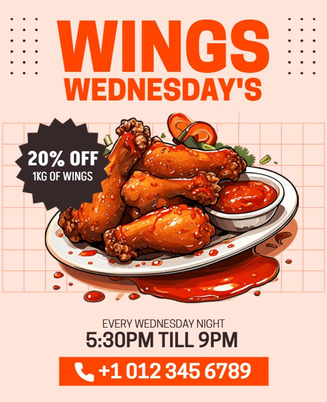 Chicken Wings Wednesday Special Flyer Template