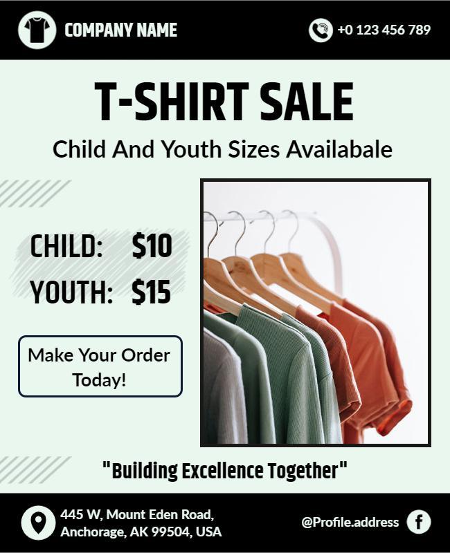 Child and Youth T Shirt Sale Flyer Template