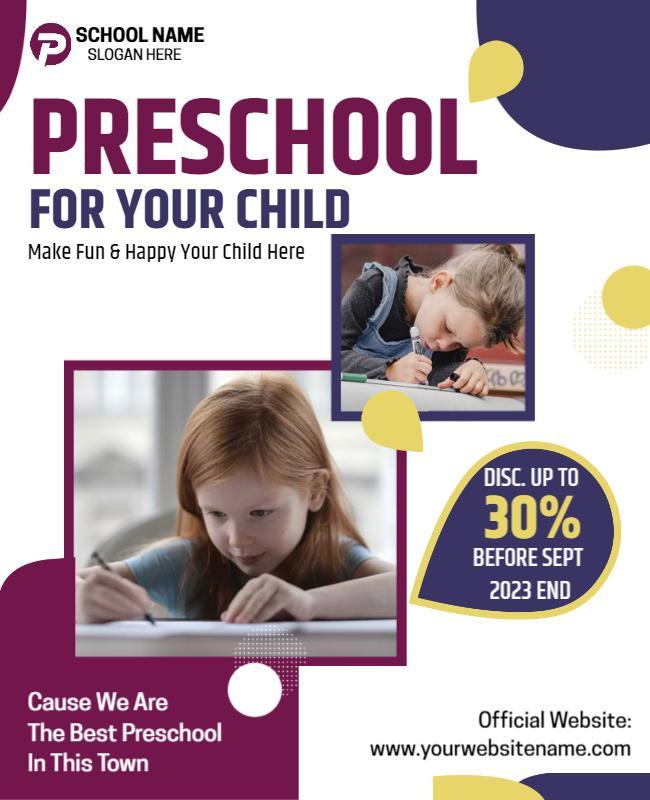 Child Education Preschool Promotion Flyer Template