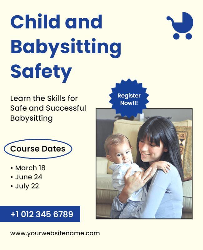 Child Safety Babysitting Course Flyer Template