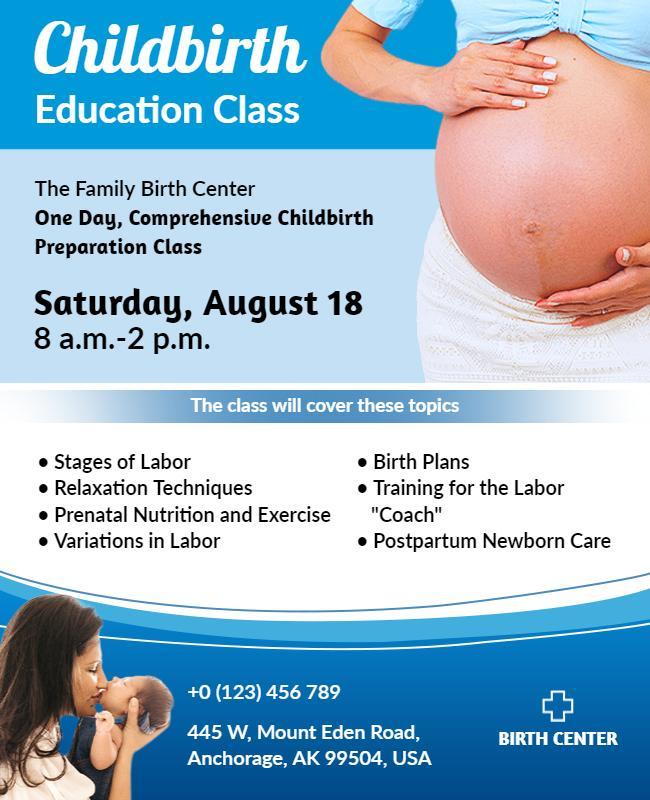 Childbirth Education Class Information Flyer Template