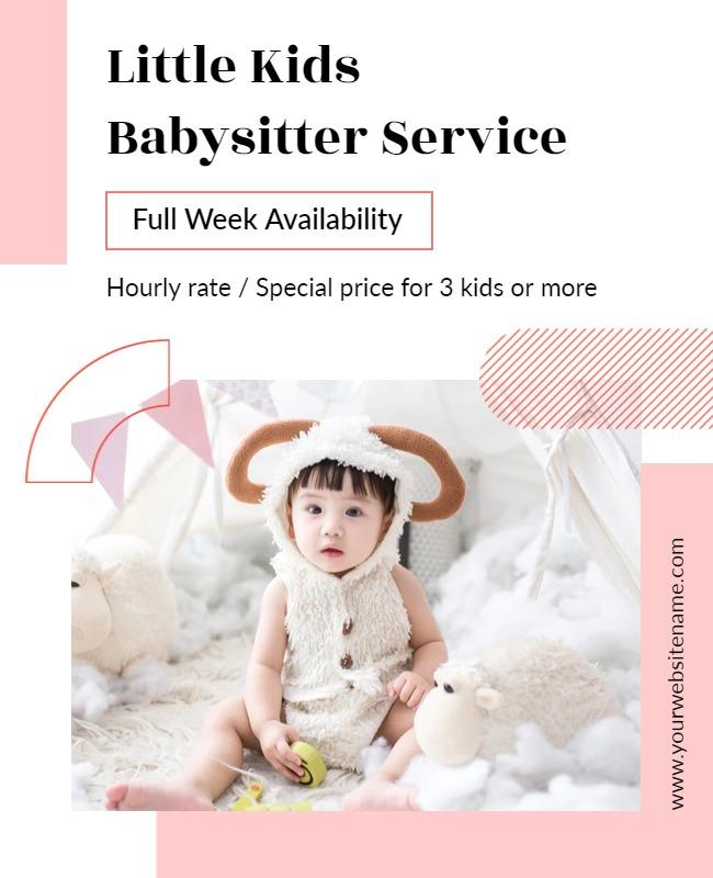 Playful Pastel Babysitter Service for Little Kids Flyer Template