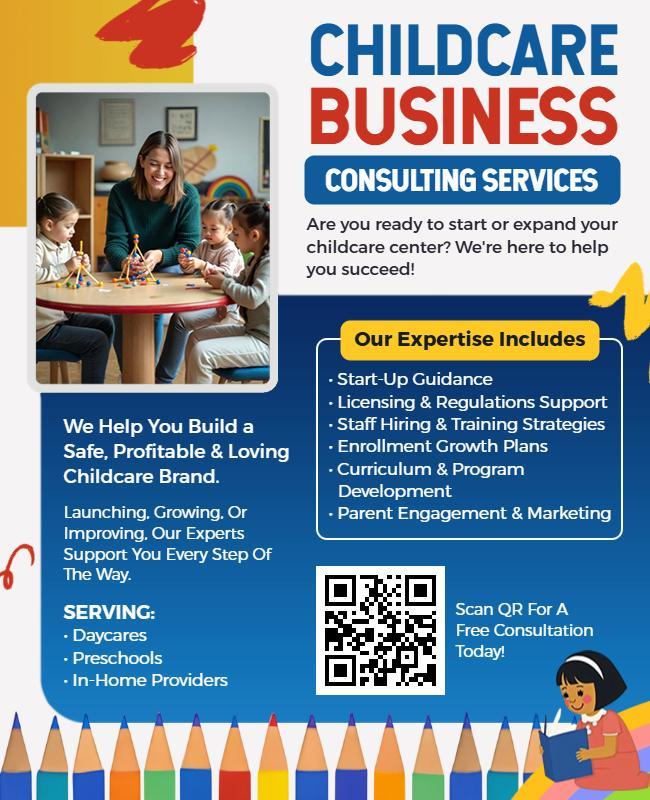 Childcare Business Consulting Services Flyer Template