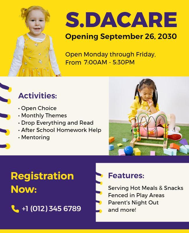 Childcare Center Opening Announcement Flyer Template