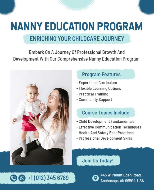 Childcare Education Program Promotional Flyer Template