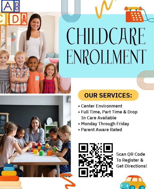 Childcare Enrollment Services Flyer Template