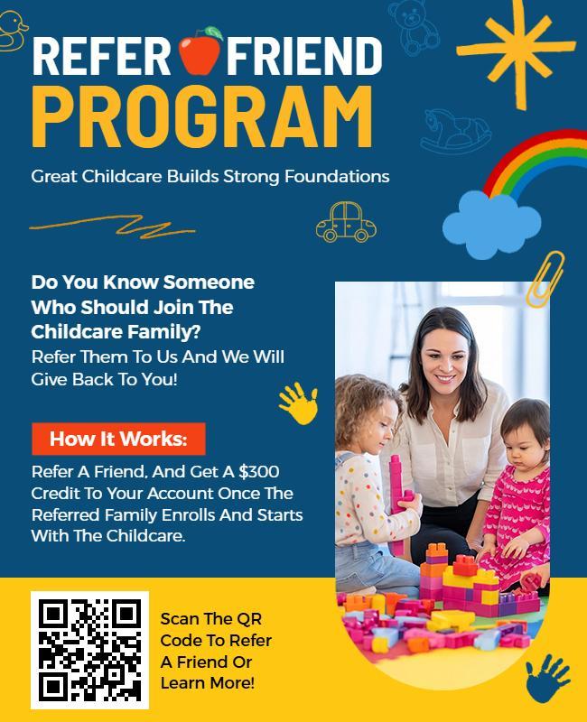 Childcare Refer a Friend Program Flyer Template