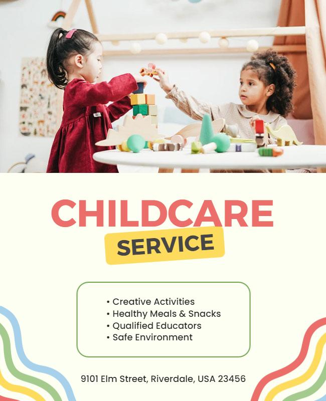 Childcare Service and Activities Promotion Flyer Template