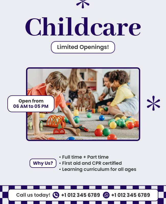 Childcare Services Limited Openings Flyer Template