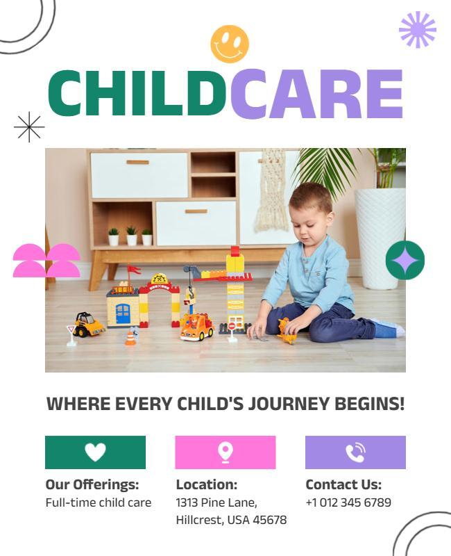 Childcare Services Promotional Flyer Template