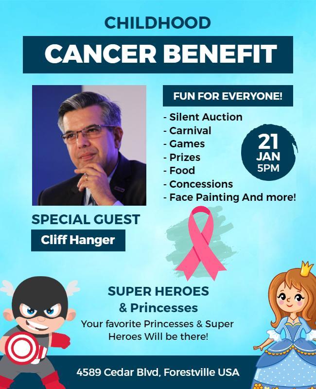 Childhood Cancer Benefit Activity Flyer Template