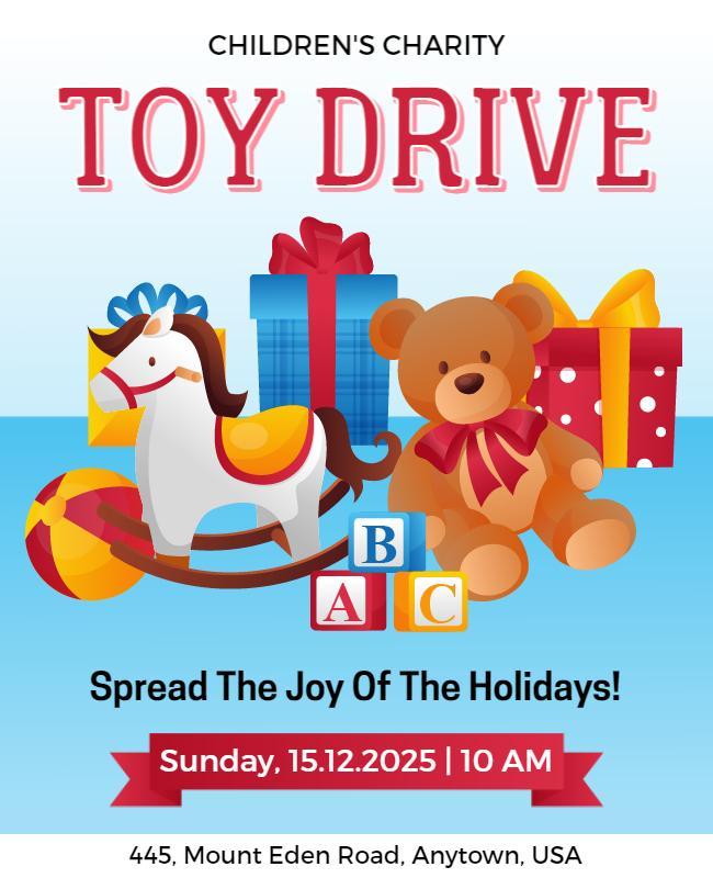 Children Party Toy Drive Flyer Template