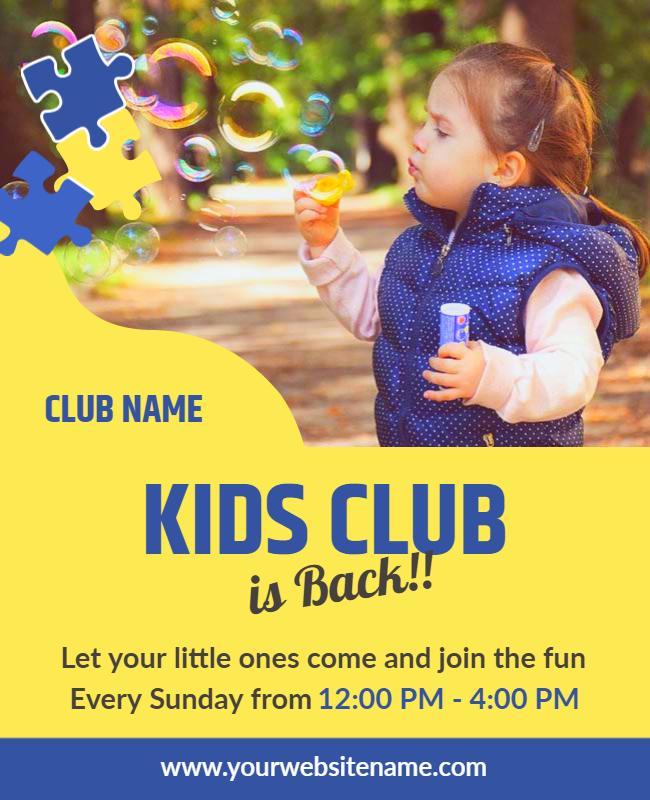 Childrens Activity Event Promotional Flyer Template