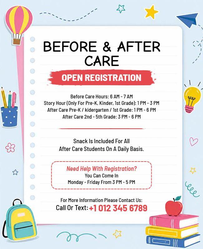 Children's Before and After School Care Flyer Template