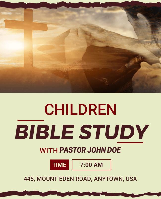 Childrens Bible Study Event Flyer Template