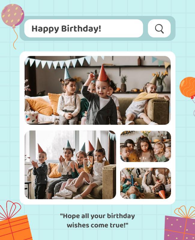 Childrens Birthday Party Celebration Flyer Template