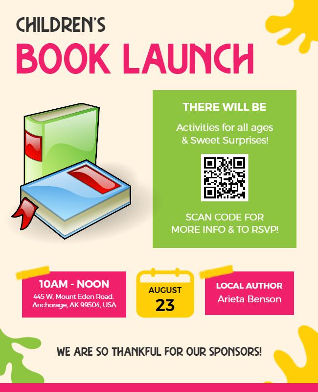 Childrens Book Launch Event Flyer Template