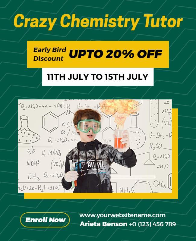 Childrens Chemistry Tutoring Class Flyer Template