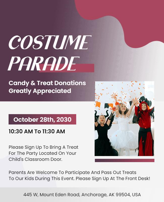 Childrens Costume Parade Event Flyer Template