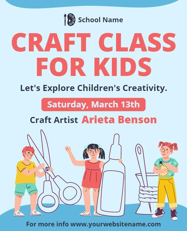 Childrens Craft Class Creative Exploration Flyer Template