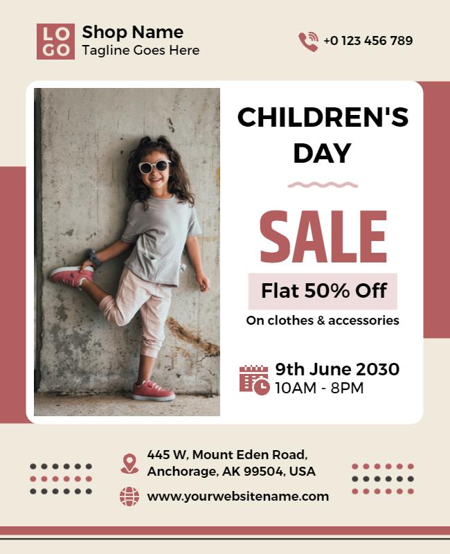 Childrens Day Clothing Sale Flyer Template