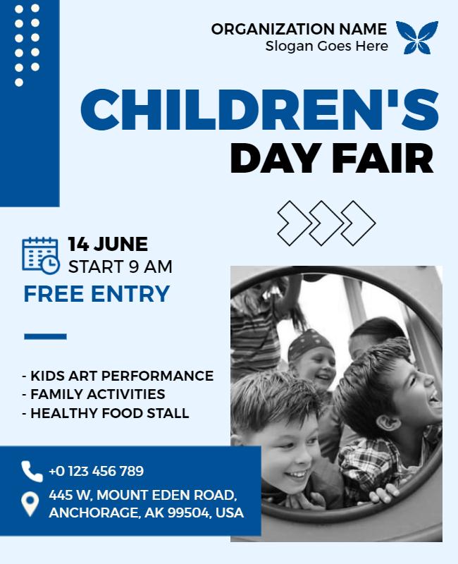 Childrens Day Fair Event Flyer Template