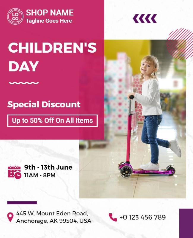 Childrens Day Special Discount Flyer Template