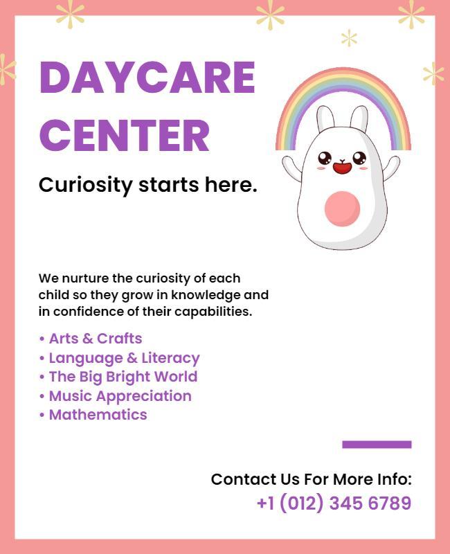 Childrens Daycare Center Educational Flyer Template