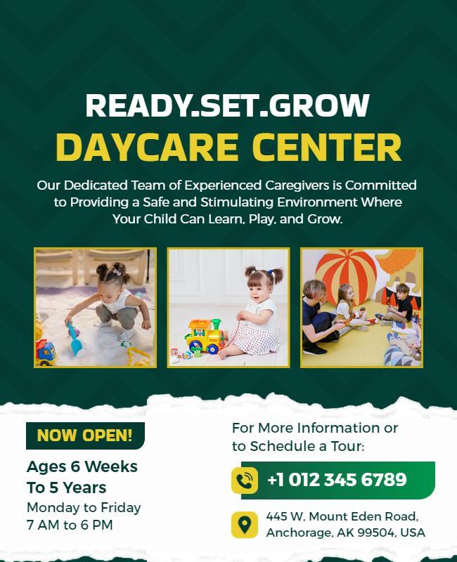 Childrens Daycare Center Promotional Flyer Template