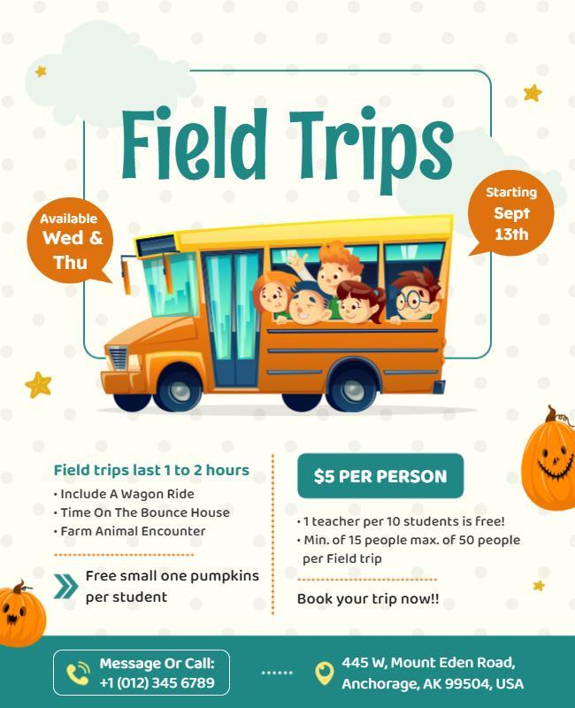 Childrens Field Trip Adventure Flyer Template